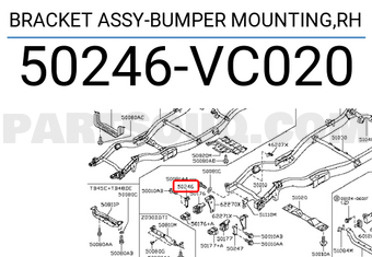 Nissan 50246VC020 BRACKET ASSY-BUMPER MOUNTING,RH