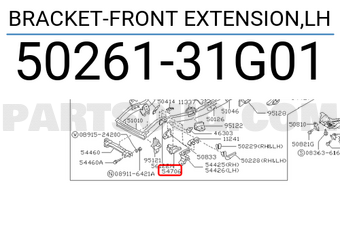 Nissan 5026131G01 BRACKET-FRONT EXTENSION,LH