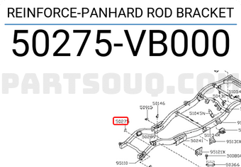 Nissan 50275VB000 REINFORCE-PANHARD ROD BRACKET