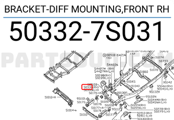 Nissan 503327S031 BRACKET-DIFF MOUNTING,FRONT RH