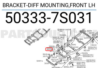 Nissan 503337S031 BRACKET-DIFF MOUNTING,FRONT LH