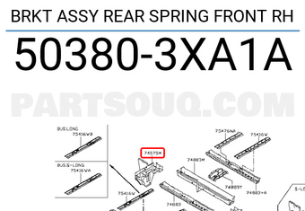 Nissan 503803XA1A BRKT ASSY REAR SPRING FRONT RH