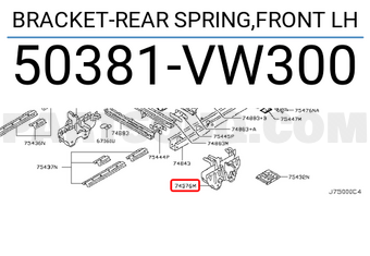 Nissan 50381VW300 BRACKET-REAR SPRING,FRONT LH