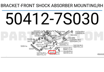 Nissan 504127S030 BRACKET-FRONT SHOCK ABSORBER MOUNTING,RH