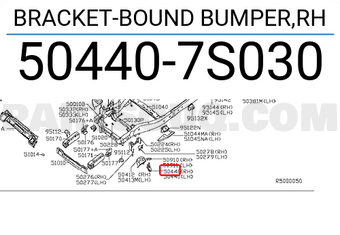 Nissan 504407S030 BRACKET-BOUND BUMPER,RH