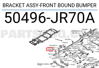 Nissan 50496JR70A BRACKET ASSY-FRONT BOUND BUMPER