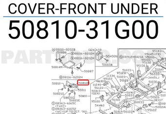 Nissan 5081031G00 COVER-FRONT UNDER
