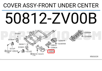 Nissan 50812ZV00B COVER ASSY-FRONT UNDER CENTER