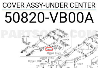Nissan 50820VB00A COVER ASSY-UNDER CENTER