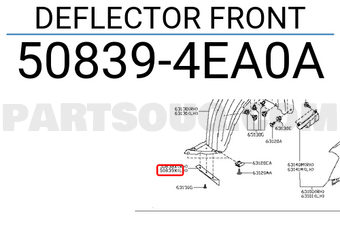 Nissan 508394EA0A DEFLECTOR FRONT