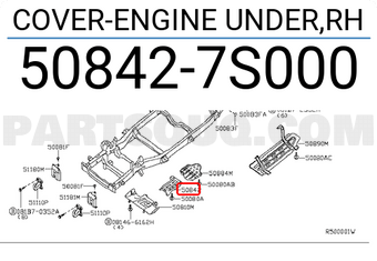 Nissan 508427S000 COVER-ENGINE UNDER,RH