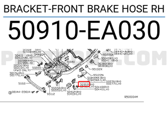 Nissan 50910EA030 BRACKET-FRONT BRAKE HOSE RH