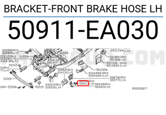 Nissan 50911EA030 BRACKET-FRONT BRAKE HOSE LH