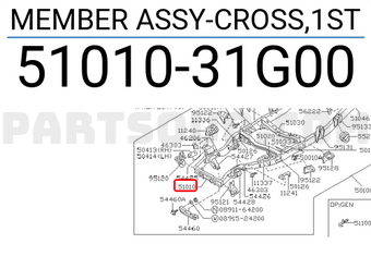 Nissan 5101031G00 MEMBER ASSY-CROSS,1ST