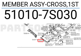 Nissan 510107S030 MEMBER ASSY-CROSS,1ST