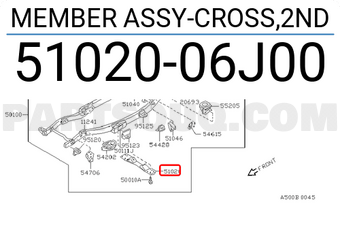 Nissan 5102006J00 MEMBER ASSY-CROSS,2ND