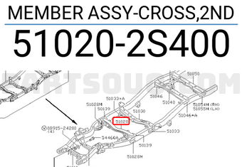 Nissan 510202S400 MEMBER ASSY-CROSS,2ND