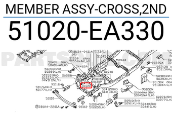Nissan 51020EA330 MEMBER ASSY-CROSS,2ND