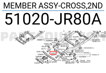 Nissan 51020JR80A MEMBER ASSY-CROSS,2ND