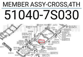 Nissan 510407S030 MEMBER ASSY-CROSS,4TH
