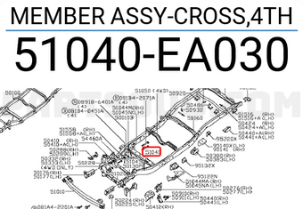 Nissan 51040EA030 MEMBER ASSY-CROSS,4TH
