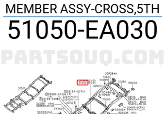 Nissan 51050EA030 MEMBER ASSY-CROSS,5TH