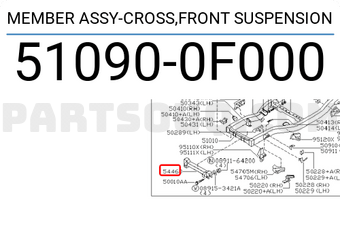 Nissan 510900F000 MEMBER ASSY-CROSS,FRONT SUSPENSION