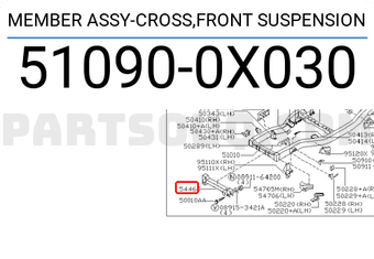 Nissan 510900X030 MEMBER ASSY-CROSS,FRONT SUSPENSION