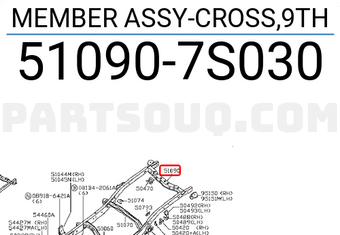 Nissan 510907S030 MEMBER ASSY-CROSS,9TH