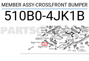 MEMBER ASSY-CROSS,FRONT BUMPER 510B04JK1B | Nissan Parts | PartSouq