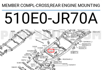 Nissan 510E0JR70A MEMBER COMPL-CROSS,REAR ENGINE MOUNTING