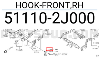 Nissan 511102J000 HOOK-FRONT,RH