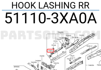 Nissan 511103XA0A HOOK LASHING RR