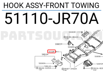 Nissan 51110JR70A HOOK ASSY-FRONT TOWING
