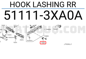 Nissan 511113XA0A HOOK LASHING RR