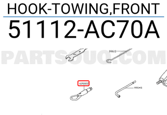 Nissan 51112AC70A HOOK-TOWING,FRONT
