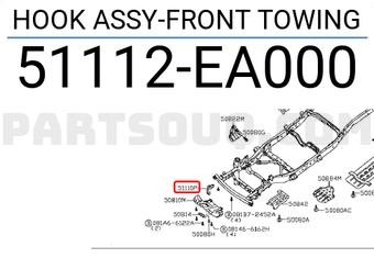 Nissan 51112EA000 HOOK ASSY-FRONT TOWING