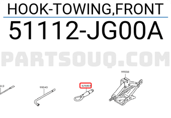 Nissan 51112JG00A HOOK-TOWING,FRONT