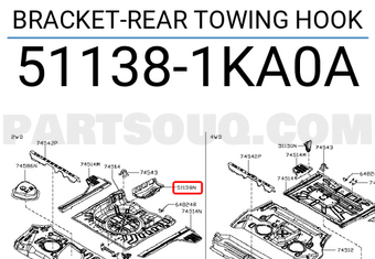 Nissan 511381KA0A BRACKET-REAR TOWING HOOK