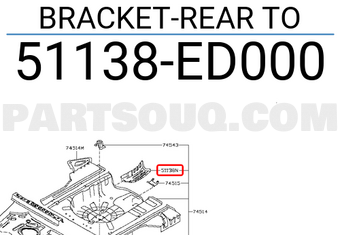 Nissan 51138ED000 BRACKET-REAR TO