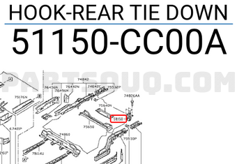 Nissan 51150CC00A HOOK-REAR TIE DOWN
