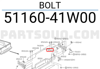 Nissan 5116041W00 BOLT