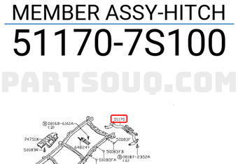 Nissan 511707S100 MEMBER ASSY-HITCH