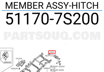 Nissan 511707S200 MEMBER ASSY-HITCH