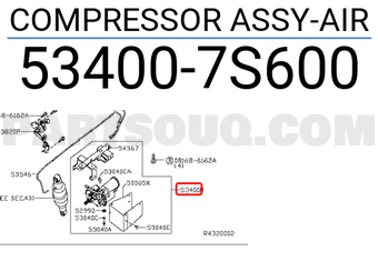 Nissan 534007S600 COMPRESSOR ASSY-AIR