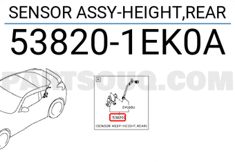 Nissan 538201EK0A SENSOR ASSY-HEIGHT,REAR