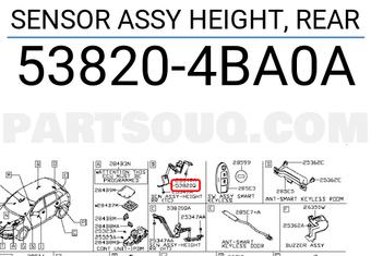 Nissan 538204BA0A SENSOR ASSY HEIGHT, REAR