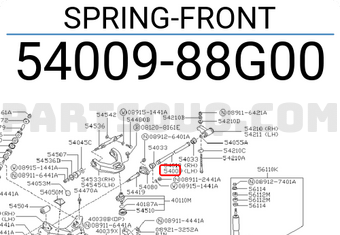 Nissan 5400988G00 SPRING-FRONT