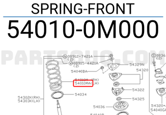 Nissan 540100M000 SPRING-FRONT