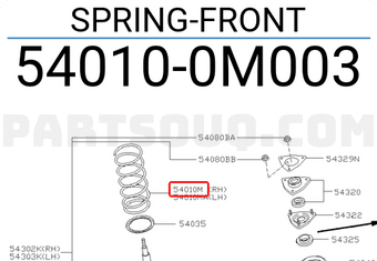 Nissan 540100M003 SPRING-FRONT